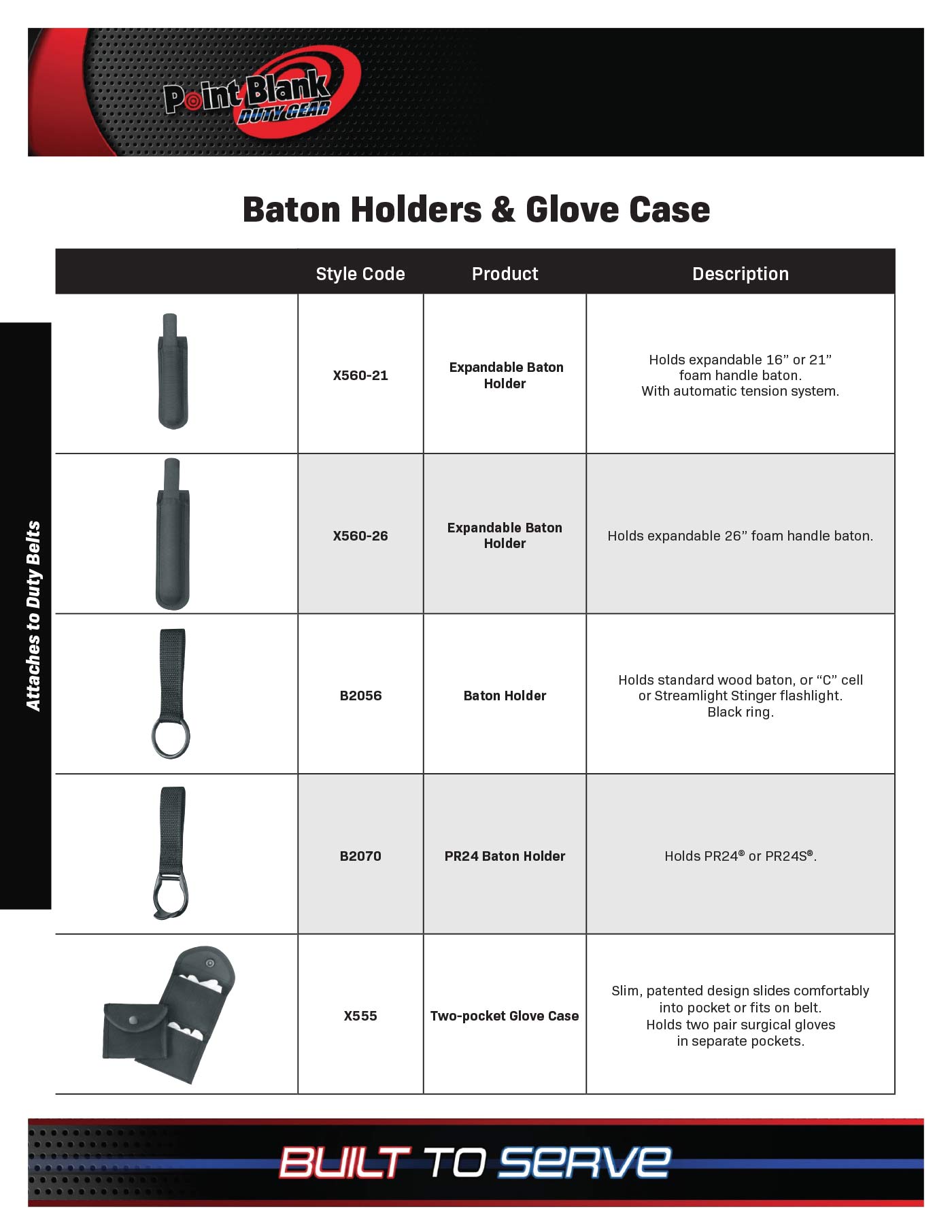 baton holders and glove cases