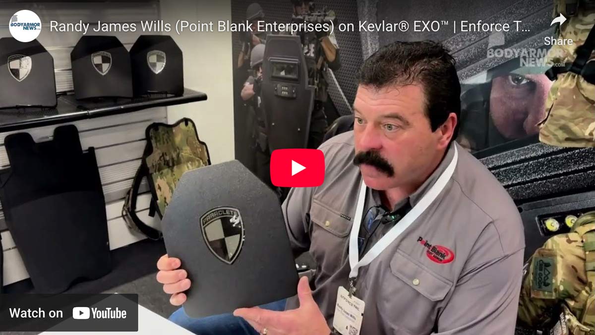 elite exo fits the body frees the mind shot show booth number 10360, graphic of male and female wearing body armor vest in motion twisting and leaping