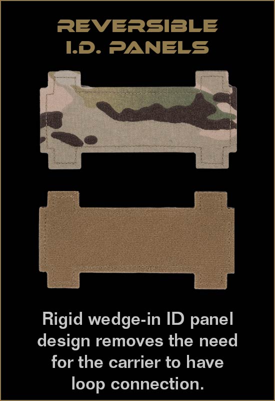 id panels - Rigid wedge in ID panel design removes the need for the carrier to have loop connection